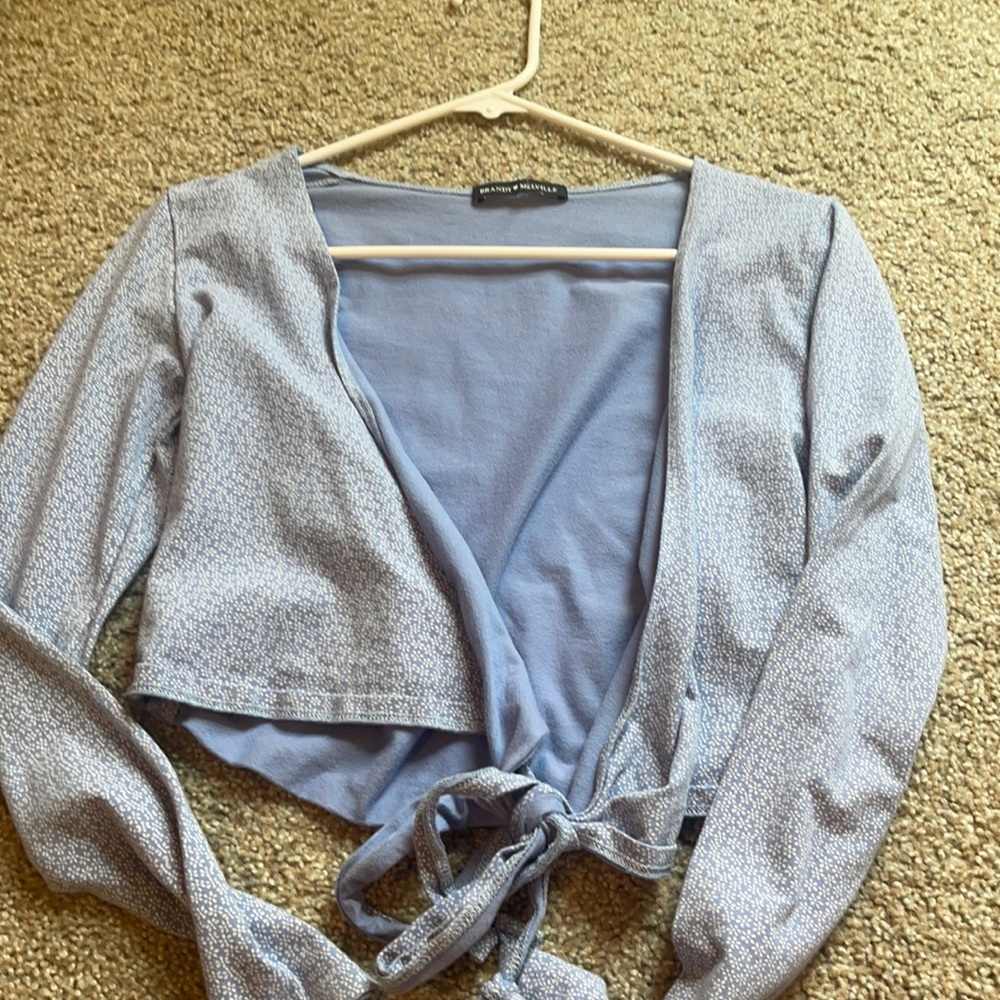 brandy melville long sleeve with tie in front